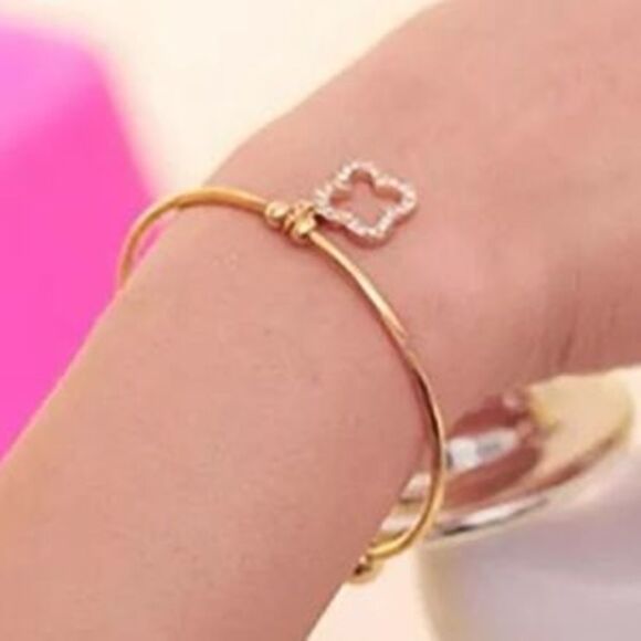 NEW!! 9k Gold Filled CZ Bracelet Cuff - Picture 3 of 4